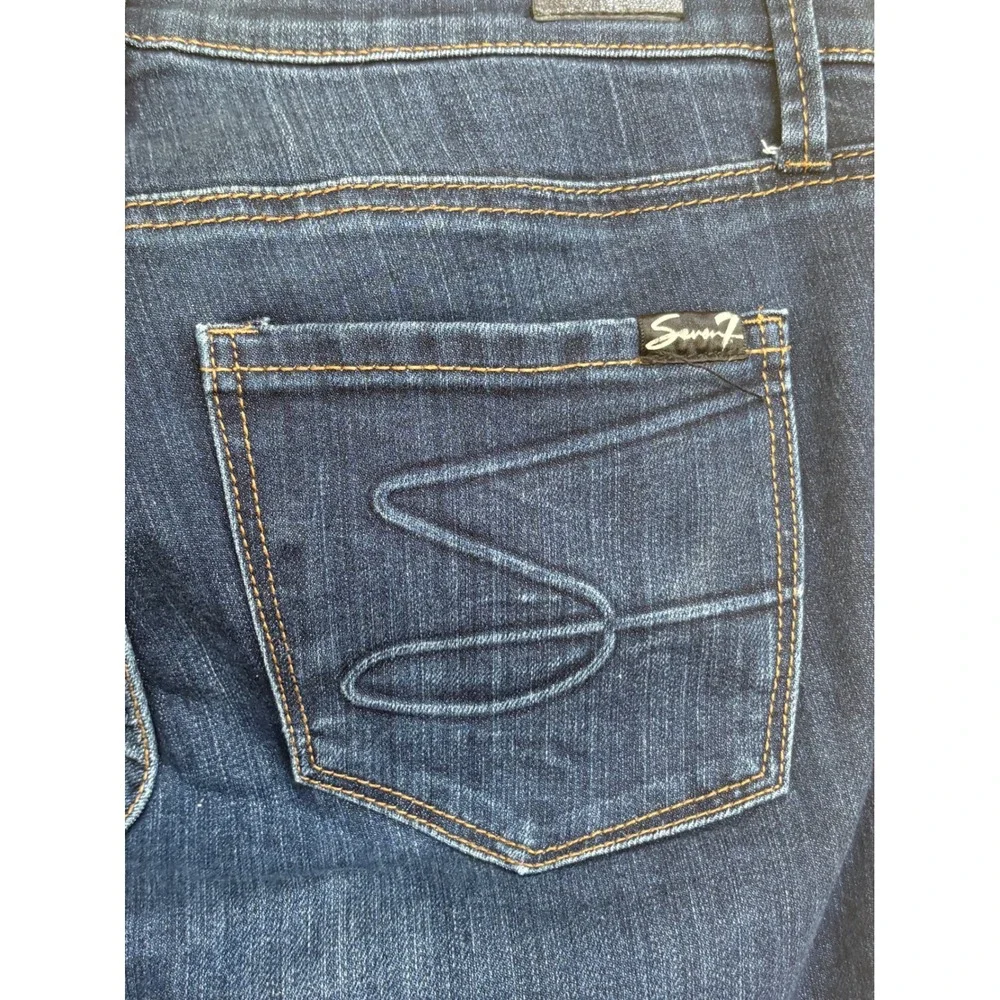 Seven7 Maternity Skinny Jeans Women 4 Dark Wash Blue Denim Elastic Side Panels